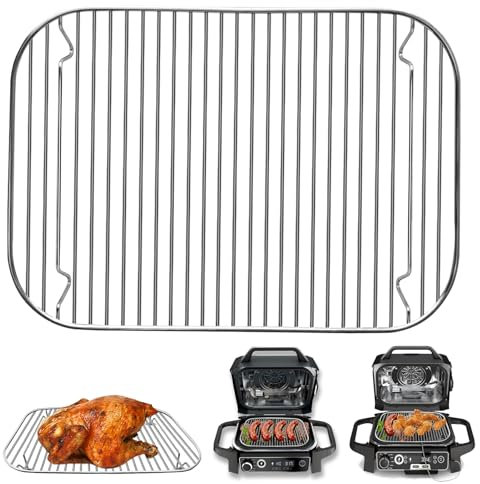 GWBSXM Stainless Steel Rack, 12.6×8.7 Inches Outdoor Indoor Grill Stand Flex Flame Combi Accessories for Ninja OG751 OG701 Woodfire and other Wood fire Electric Air Fryer, Dishwasher Safe
