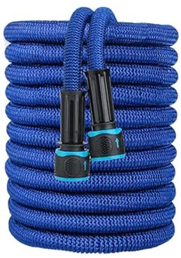 Tuyau d'arrosage 25-100FT jardin tuyau d'arrosage connecteur rapide eau tuyau extensible lavage de voiture nettoyage Flexible tuyau tuyau outil d'irrigation(Color:Blue,Size:33FT-10m)