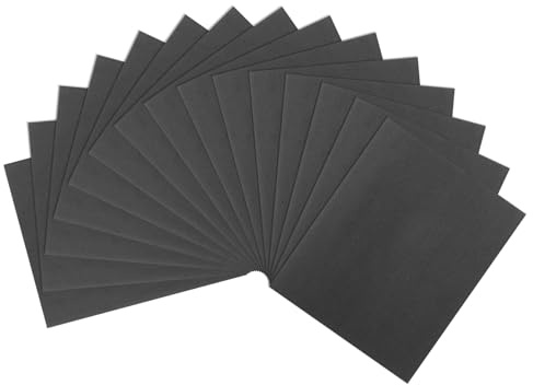 sourcing map 15pcs Sandpaper 320 Grit 9 x 11 Inch A-Weight Backing Silicon Carbide Abrasive Wet Dry Sanding Sheets for Wood Finishing, Metal Sanding, Automotive Polishing