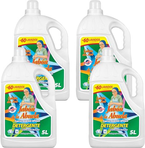 Detergente Líquido Concentrado para Lavadora 20 Litros, Especial contra Manchas Difíciles, más de 60 Lavados Garantizados