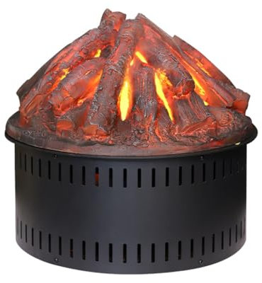 Cheminée de Table Décoration de cheminée atomisée 3D, cheminée électronique Ronde rétro intégrée, Ornements de Charbon de Bois simulés, Flamme simulée Cheminée à Vapeur d'eau