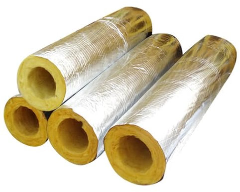 LRHELPBNR Coppelle in Lana di Roccia con Alluminio, Isolamento Canne Fumarie Tubi per Stufa E Condotti di Aerazione, per Esterni, Isolante(L 1M-27MM/1IN-30MM)