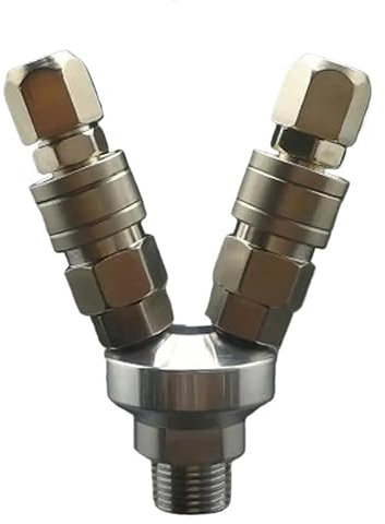 BIRXPMOS 2 Ways 1/2 Male C Type Air Hose Quick Coupler Socket Connector High Self-locking & Male Tube 8mm SUNBOOOYIN