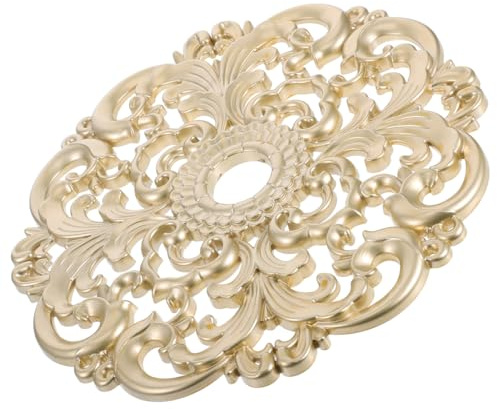 Garneck Deckenmedaillon Rund Ps Deckenrosette Im Europäischen Stil Dekorative Eckblumen Runde Flache Deckenmedaillon Für Wohnzimmer Esszimmer Und Schlafzimmer 30.60 X 30.60 X 1.00 Cm