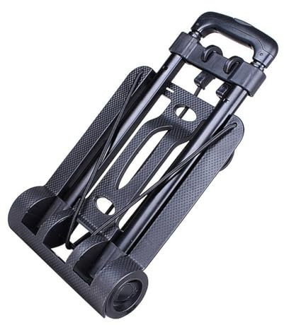 Kleiner Klappbarer Handwagen Dolly mit 2 Rädern, 17 X 9 Zoll Faltbarem Gepäckwagen, Leichter Aluminium Zusammenklappbarer Trolly Tragbarer Dolly für den Umzug des Flughafens