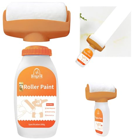 Wall Repair Roller Paint White - 500g Quick-Drying Latex Paint Roller for Wall Repair, Wall Repair Rolling Brush, Solution for Scratches, Graffiti & Cracks