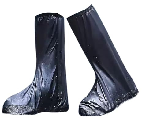 Aolegoo Vattentät, återanvändbar och halkfri, lämplig för regn och snö, Svart, XL