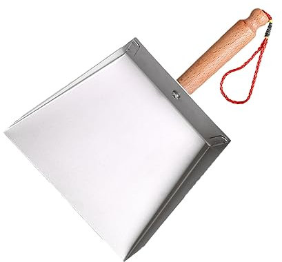 IWOWHERO Petite Pelle à Poussière En Acier Inoxydable Manche Court Outil De Nettoyage De Table Solide Usage Domestique Bureau Étagère Nettoyage Confortable