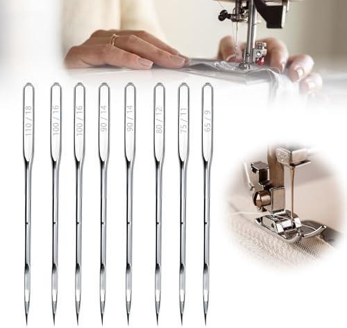 80Pcs Universal Sewing Machine Needles– Heavy Duty & Denim Sewing Machine Needles- 6 Sizes 65/9 75/11 80/12 90/14 100/16 110/18 – Sewing Machine Accessories for Professionals & Beginners