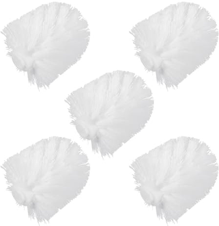 WOFASHPURET 5 Cabezales De Repuesto para Escobilla De Inodoro Redondos De Plástico Universal con Rosca De 12 Mm Accesorios De Baño 9 X 8 Cm ().