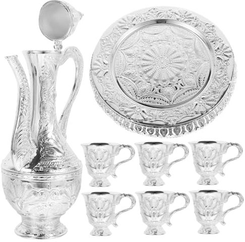 Mikinona Té Tetera Turca Copa para Beber Vino y Tetera De Metal Kit para Artesanal para Decoración De Hogar o Hotel