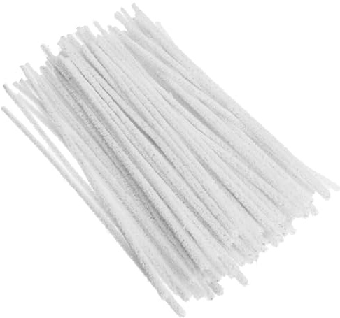 100 Pcs White Pipe Cleaners,Flexible Strong Cleaner Strips for Smoking Pipes,Wire Bending Plush for DIY Art Handcrafting and Decorating for Children and Adults(15.5CM Long)