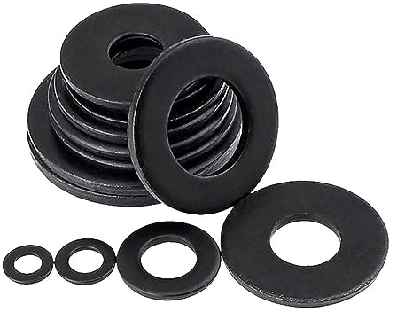 Rondelle plate en acier inoxydable, 1 à 50 pièces rondelles plates en acier au carbone noir M6 M8 M10 M12 M14 M16 M18-M30 rondelles métalliques épaissies de grade 8.8(M8X16X1.5mm 20pcs)