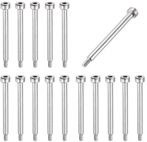 sourcing map 16 Pcs 304 Stainless Steel Shoulder Bolt 4mm Shoulder Dia 40mm Shoulder Length M3x0.5 Thread Hex Socket Shoulder Bolts for Hydraulic Injection Molding Machinery Industries