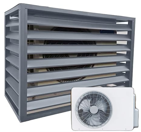 Unmjgybc klimaanlage verkleidung außengerät Grau Flach Oberteil L100*W50*H70(1.5P) Aluminium pulverbeschichtet wetterfest und rostfrei