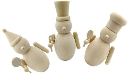 OSALADI 3 Pièces Figurines de Casse-noisette à Peindre Jouets Non pour Décoration de Noël Petits Personnages DIY pour Activités Créatives Festives