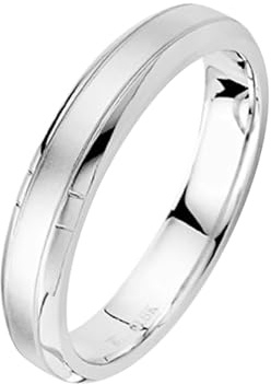Whoiy Männer Ringe 14 Karat Weißgold, Hochzeits Ringe Echt Gold 585 Trauringe Poliert Kein Edelstein Eheringe für Herren Größe 54 (17.2)