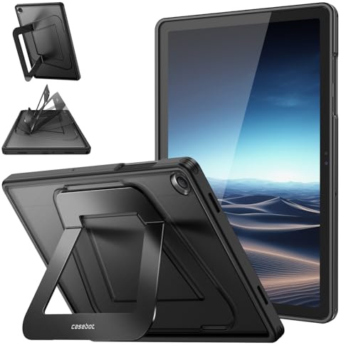 Fintie Hülle mit Metallständer für 11 Samsung Galaxy Tab A11+ Plus/Tab A9+ | Stoßfeste Tablet Schutzhülle mit Transluzenter Rückseite, Flexibler Ständer, Schwarz