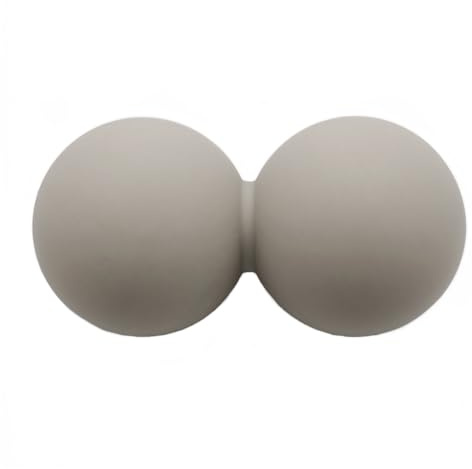 Eco Friendly Silicone Double Peanut Massage Ball Yoga Fascia Ball for Muscle Pain Relaxation(CreamGray)