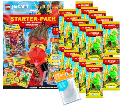 Bundle mit Lego Ninjago Serie 11 Trading Cards - 1 Starter + 20 Booster + Exklusive Collect-it Hüllen