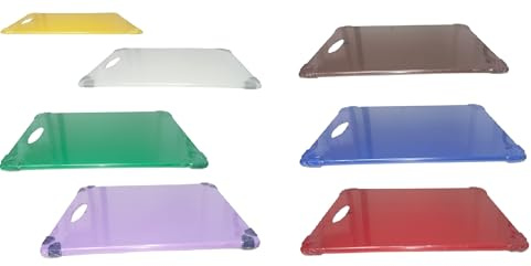 Set 7 Taglieri Professionali Polietilene Anticontaminazione Alimentare HACCP Colori Differenziati Cucina Bar Ristorante Catering Made in Italy ANTIBATTERICO Alimentare Lavabili Lavastoviglie
