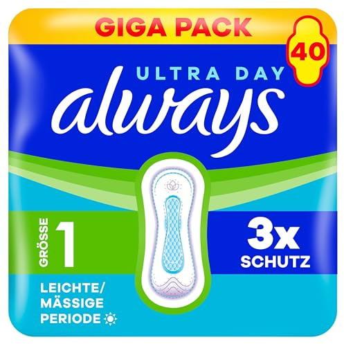 always Ultra Binde - Größe 1 - Normal ohne Flügel Gigapack 40 Stück