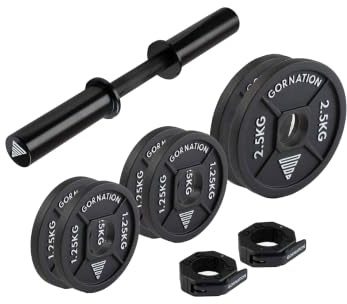GORNATION Kurzhantelstange bis 100 kg Inkl. 2 magnetischer Verschlüsse, Hanteln für Ganzkörpertraining zu Hause, Dumbbell für Krafttraining, Home Gym Kurzhantelstangen