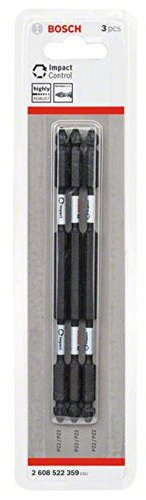 Bosch Professional professional 2608522359 3tlg. Doppelschrauber Set Pozidriv (Impact Control, 3 x PZ2-PZ2 Bits-Länge: 150mm, Pick and Click)
