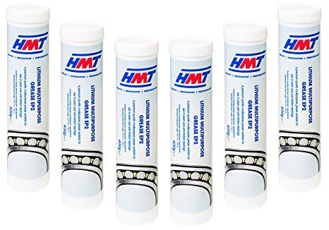 HMT Lithium Multipurpose Grease EP2 – 6 x 400g Cartridges | NLGI 2 Lithium EP Grease for Bearings, Machinery & Vehicles | High Load, Anti-Wear, Water Resistant, Corrosion Protection Industrial