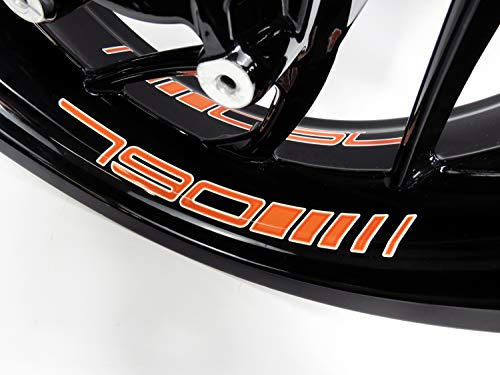 BIKE-label Felgenbett-Aufkleber Orange für KTM 790 Duke/Adventure - Vinyl, UV- und witterungsbeständig, waschstraßengeeignet