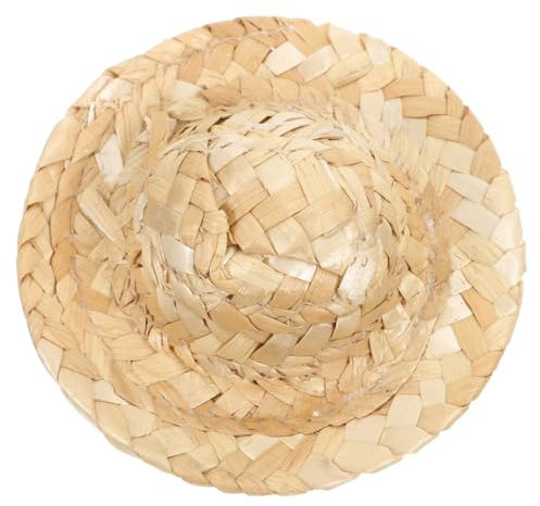 Supvox Mini Strohhut DIY Strohmütze Strand Sonnenhut Kunst Malerei Hut Sommer Strohhut Strandkappe für Hawaiian Partei Bevorzugt Dekoration Liefert 10 cm