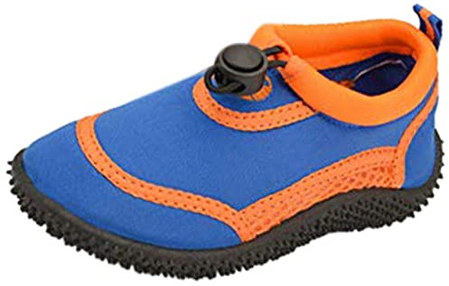 Wet Shoes Kids Infant Size Aqua Beach Surf Water Swim for Boys & Girls (Blue & Orange, Numeric_9)