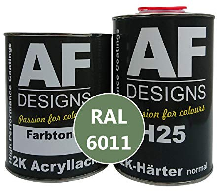 Alex Flittner Designs 2K Lack 1,5kg Set RAL 6011 RESEDAGRUEN matt Holz Maschinen Industrielack LKW NFZ