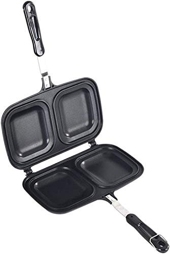 Sandwichera Tostada Huevo Tortilla De Doble Cara Sartén Sartén para Tortilla Bandeja para Hornear Máquina De Tostadas Sartén Antiadherente Herramienta para Hornear Pasteles, Negro