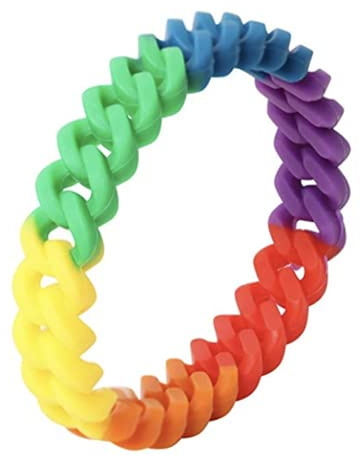 Patch Nation Regenbogen Gay Pride Lesbian LGBT Verdrehte Flagge Silikon Armbänder