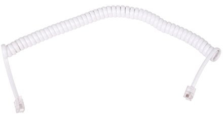 Lulaxy Lulaxy(R) 1.5M 4.9Ft Blanc Extensible RJ9 4P4C Cordon Combine telephonique Cable Spirale