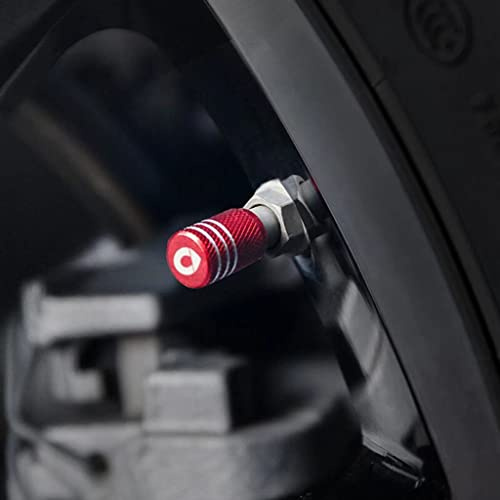 SHIFENG Ventilkappen für Smart 450 451 453 Fortwo Forfour Reifen, dekoratives Zubehör, 4 Stück (C-Logo, rot)