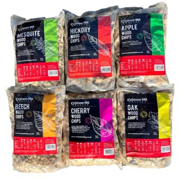 Exstream BBQ Barbecue Smoking Wood Chips *Up To 30 Great Flavours in 3, 15 & 30 Litres* (Variety Pack - 6 Species)