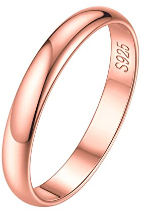 ChicSilver Damen Rosegold Knöchelring in Ringgröße 65 3mm breit Fingerring Freundschafts Partnerring mit Schmuckbox für Damen mädchen
