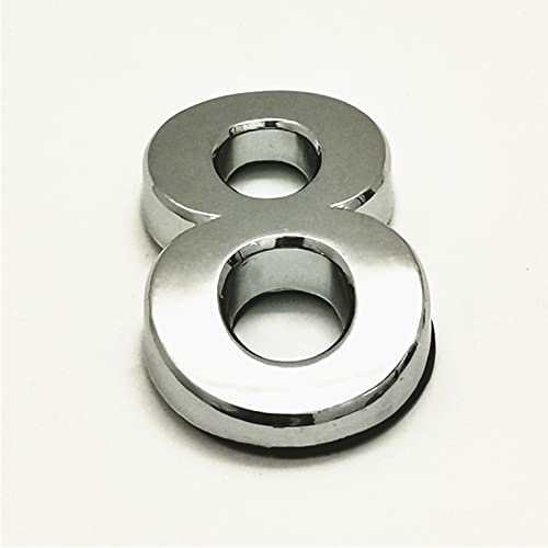 35mm 3D Autoadhesivo Casa Placa Números 0-9 Plata Dirección Número Dígitos Galvanizado Puerta Letrero 3M Pegamento Adhesivo Pared para Familia Hotel Apartamento Calle, elpruperif (8)