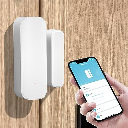 Sensor de puerta WiFi, Smart Linking Window Touch Sensor, compatible con Amazon Alexa, Google Assistant,No Hub Required,Sending Alerts,Wireless Remote Alarm, Work with Tuya,Smart Life (4 unidades)