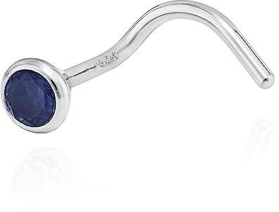 NKlaus Nasenpiercing 925 Silber Nasenstecker Spiralen-Form 3,5mm Zirkonia div. Farben