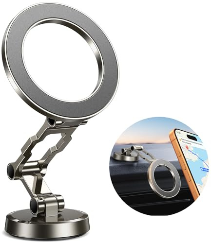kaistyle for Magsafe Car Mount【Tri-fold & All Metal】Magnetic Phone Holder for Car Phone Holder Mount Dashboard Cell Phone Holders for Your Car Accessories for Women Men for iPhone 17 Pro Max 16 15 14