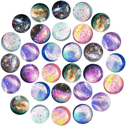 36 Pezzi Flummis per Bambini, 30mm Palline Rimbalzanti per Bambini, Palline di Gomma Rimbalzanti, Palline Rimbalzanti,Palla Rimbalzante per Bambini, Tema Spaziale Flummi, Regalo per Ragazze e Ragazzi