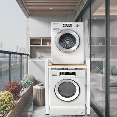 Kit de apilamiento para lavadora y secadora Balcón Bastidor Intermedio para Lavadora, Soporte para Secadora de Baño Soporte para Lavavajillas Altura Ajustable, Kit Apilable para Lavadora en Lavadero C