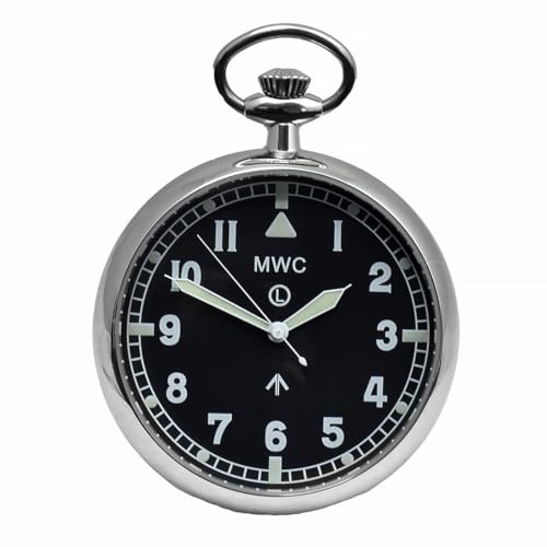 MWC General Service Automatico Acciaio Nero Militare Orologio Tasca Uomo