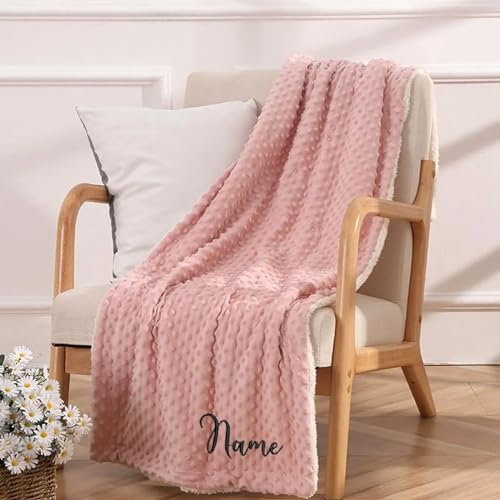 HERSTL Personalisierte Babydecke Mit Namen, Personalisierte Babydecken Mit Namen, Sitzmatte for Neugeborene, Steppdecke for Kleinkinder, Nickerchen, Klimaanlage, Kinderdecke, 75 X 100 cm