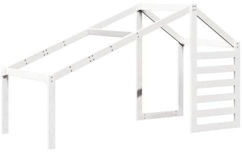 VidaXL Tetto Per Letto Bambini In Legno Massello Di Pino Bianco 198X97X113 Cm
