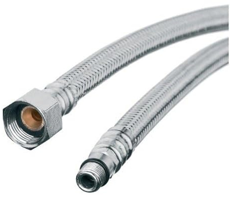 pokm toolsmarket – 1000mm Panzerschlauch ÜM 1/2 x M10x1 AG kurz, Flexibler Schlauch 1/2 Zoll Überwurf Beidseitig, Flexschlauch DN8, Verbindungsschlauch für Armatur Sanitär Schlauch, Edelstahl