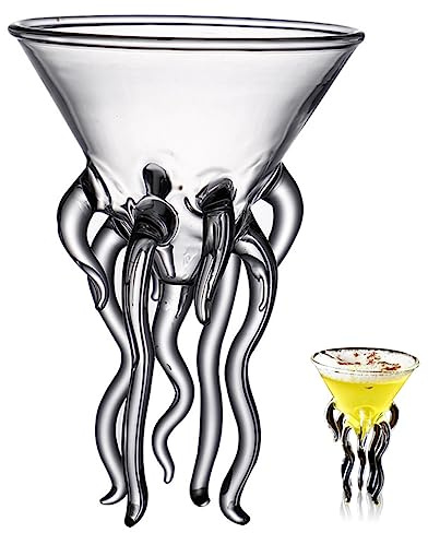 FUNOMOCYA Bicchiere Da Cocktail Tazza in Vetro Forma Medusa 150 Ml Per Feste Matrimoni e Uso Domestico